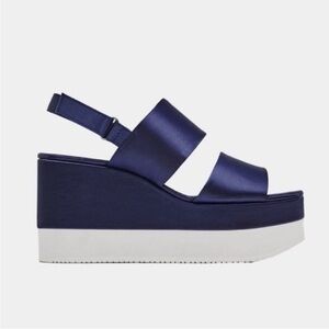 Zara Blue Platform Sandals
